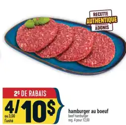 Marché Adonis HAMBURGER AU BOEUF | BEEF HAMBURGER offer