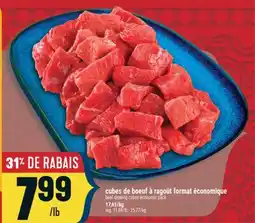 Marché Adonis CUBES DE BŒUF À RAGOUT FORMAT ÉCONOMIQUE | BEEF STEWING CUBES ECONOMIC PACK offer
