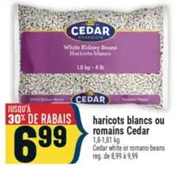 Marché Adonis haricots blancs ou romains Cedar offer