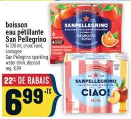 Marché Adonis BOISSON EAU PÉTILLANTE SAN PELLEGRINO | SAN PELLEGRINO SPARKLING WATER DRINK offer