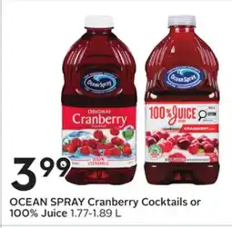 Sobeys Cranberry Cocktails or 100% Juice offer