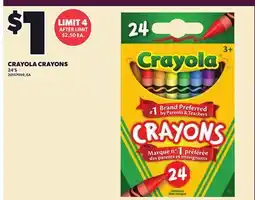 Loblaws CRAYOLA CRAYONS, 24'S offer