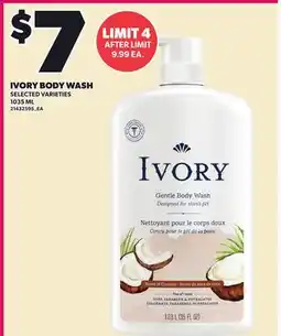 Loblaws IVORY BODY WASH offer