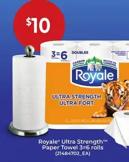 Loblaws ROYALE ULTRA STRENGTH PAPER TOWEL, 3-6 ROLLS offer