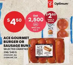 Loblaws ACE GOURMET BURGER OR SAUSAGE BUNS, 296/340 G offer