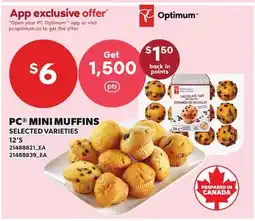 Loblaws PC MINI MUFFINS, 2'S offer