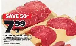 Loblaws SIRLOIN TIP STEAK FAMILY SIZE OR ROAST offer