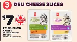 Loblaws PC DELI SLICED CHEESE offer