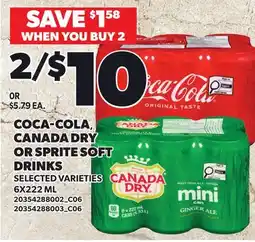 Loblaws COCA-COLA, CANADA DRY OR SPRITE SOFT DRINKS offer