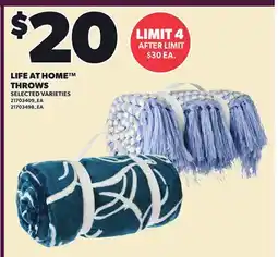 Loblaws LIFE AT HOME THROWS offer