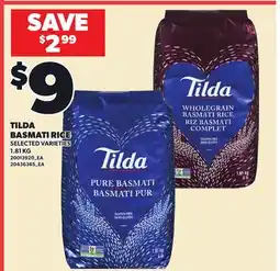 Loblaws TILDA BASMATI RICE offer
