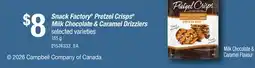 Loblaws SNACK FACTORY PRETZEL CRISPS MILK CHOCOLATE & CARAMEL DRIZZLERS offer