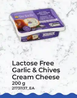 Loblaws TRE STELLE LACTOSE FREE GARLIC & CHIVES CREAM CHEESE offer