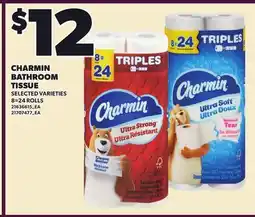 Loblaws CHARMIN BATHROOM TISSUE, 8=24 ROLLS offer