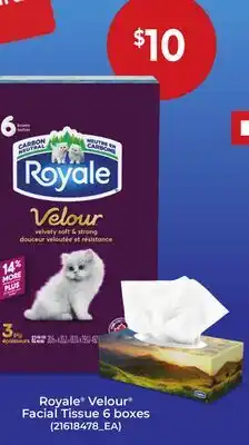 Loblaws ROYALE VELOUR FACIAL TISSUE, 6 BOXES offer