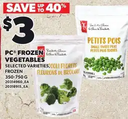 Loblaws PC FROZEN VEGETABLES offer