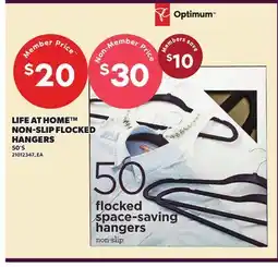 Loblaws LIFE AT HOME NON-SLIP FLOCKED HANGERS, 50'S offer