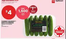 Loblaws FARMER'S MARKET MINI CUCUMBERS, 6'S offer