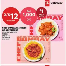 Loblaws CHEF BOMBAY ENTRÉES OR APPETIZERS offer