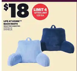 Loblaws LIFE AT HOME BACK RESTS offer