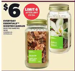 Loblaws EVERYDAY ESSENTIALS SCENTED CANDLES, 18 OZ offer