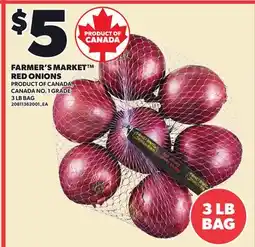 Loblaws FARMER'S MARKET RED ONIONS, 3 LB BAG offer