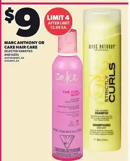 Loblaws MARC ANTHONY OR CAKE HAIR CARE offer