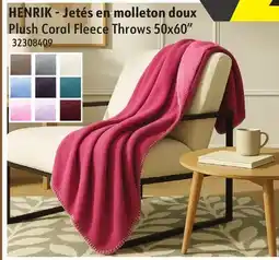 Sushi Shop HENRIK Plush Coral Fleece Throws 50x60 offer