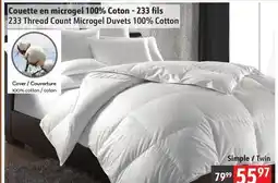 Sushi Shop 233 Thread Count Microgel Duvets 100% Cotton offer