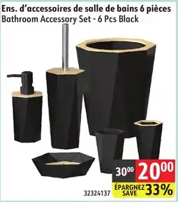Sushi Shop Bathroom Accessory Set - 6 Pcs Black offer
