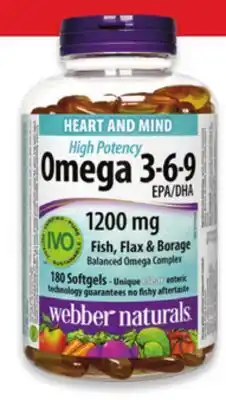 Walmart Webber Naturals omega-3 80s or omega 3-6-9 180s offer