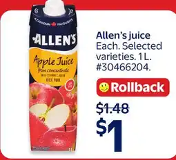 Walmart Allen's Juice offer