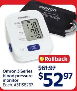 Walmart Omron 3 series blood pressure monitor offer