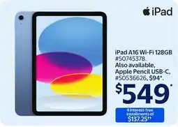 Walmart iPad A16 Wi-Fi 128 GB offer