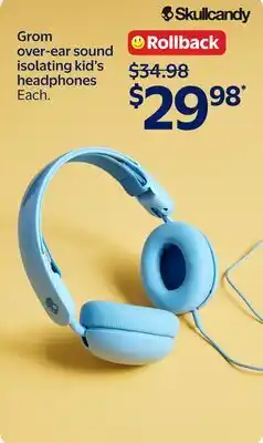 Walmart Grom over-ear sound isolating kid's headphones offer