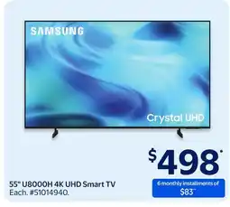 Walmart 55 U8000H 4K UHD Smart TV offer