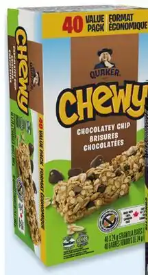 Walmart Quaker Chewy granola bars value pack offer