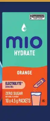Walmart mio Hydrate Orange Electrolyte Drink Mix offer