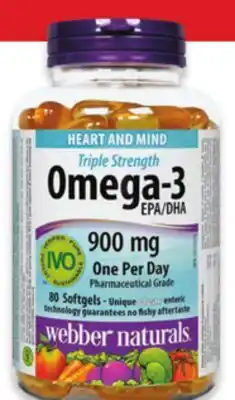 Walmart Webber Naturals omega-3 80s or omega 3-6-9 180s offer