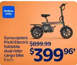 Walmart Gyrocopters PixAl Electric foldable dual rider cargo bike offer