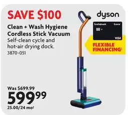 Home Hardware Clean + Wash Hygiene Cordless Stick Vacuum offer