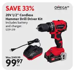 Home Hardware 20V 1/2 Cordless Hammer Drill Driver Kit offer