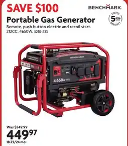 Home Hardware Portable Gas Generator offer
