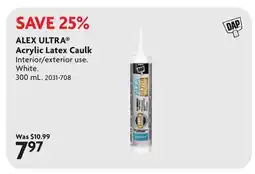 Home Hardware ALEX ULTRA Acrylic Latex Caulk offer
