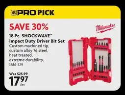 Home Hardware 18 Pc. SHOCKWAVE Impact Duty Driver Bit Set offer