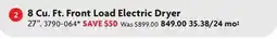 Home Hardware 8 Cu. Ft. Front Load Electric Dryer offer