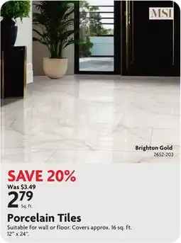 Home Hardware Porcelain Tiles Brighton Gold offer