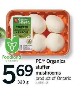 Fortinos PC ORGANICS STUFFER MUSHROOMS offer