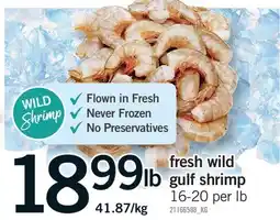 Fortinos FRESH WILD GULF SHRIMP, 16-20 PER LB offer