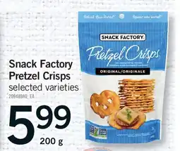 Fortinos SNACK FACTORY PRETZEL CRISPS offer